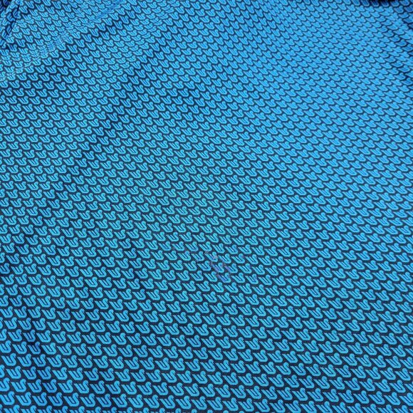 Under Armour Polo Shirt Mens Medium Blue Performance Golf Geometric Playoff FLAW - Picture 7 of 9